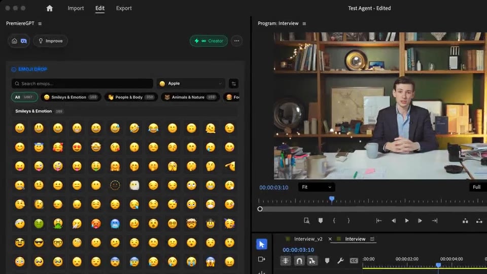 Eingabe von fire in die Suche von Emoji Drop, das Raster wird gefiltert