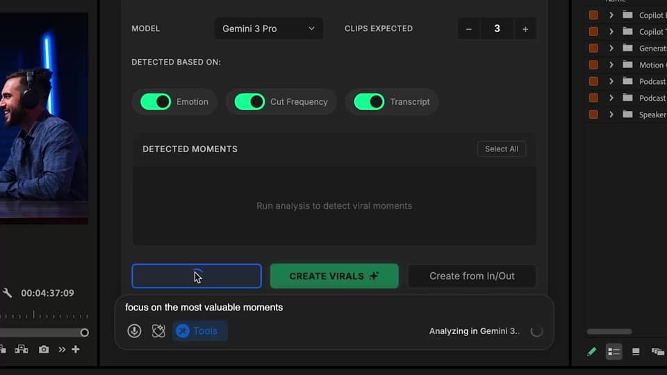 Reviewing AI-proposed viral clips with viral scores
