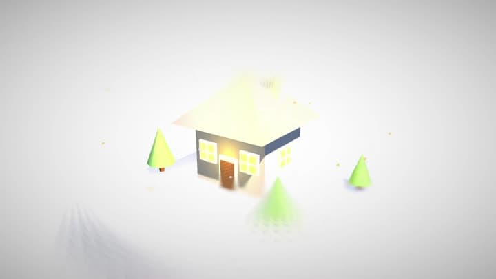 Vibe Motion example: 3D house