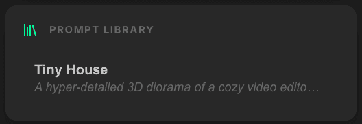 Built-in prompt library inside Vibe Motion