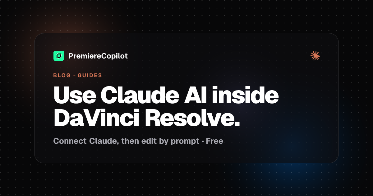 Use Claude AI inside DaVinci Resolve — DavinciClaude