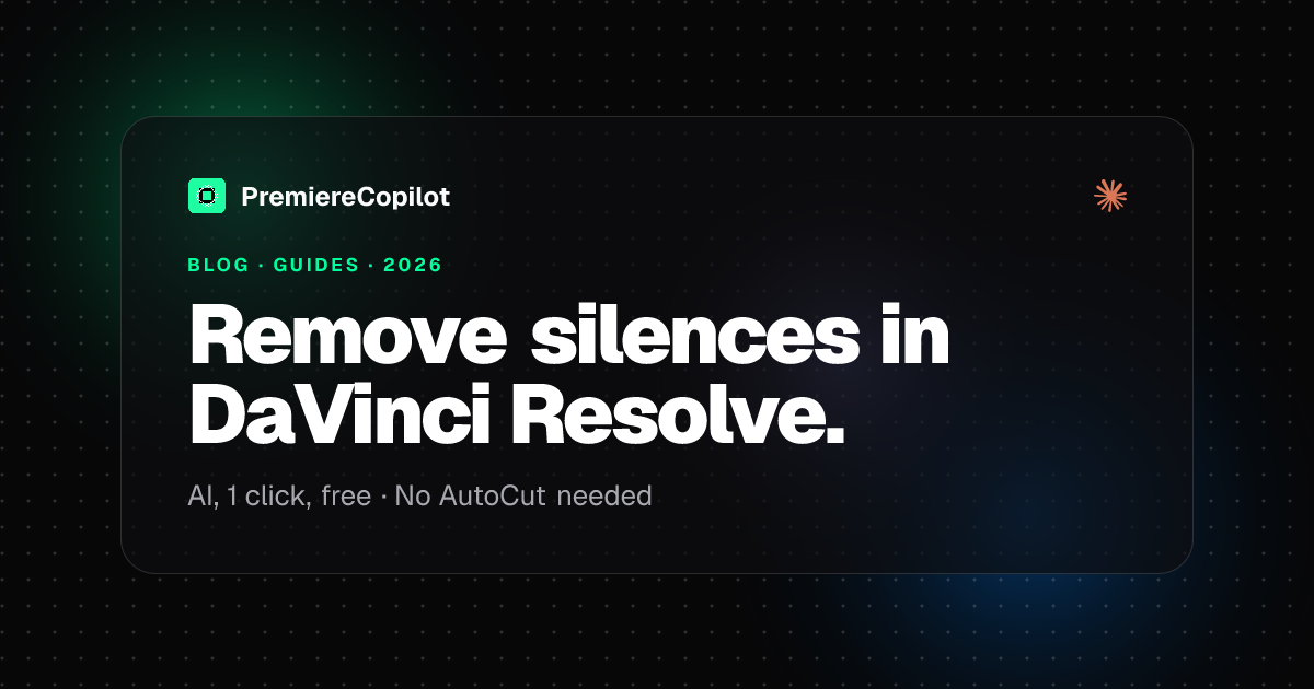 How to remove silences in DaVinci Resolve — 1-click silence removal with DavinciClaude Smart Silences